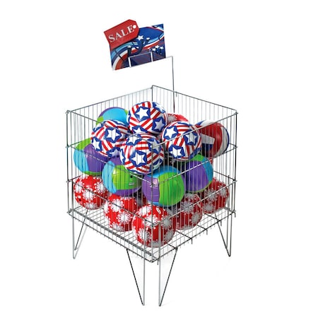 Azar Displays Square Large Stainless Wire Bin 300704